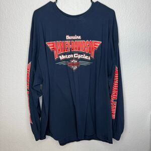 Harley Davidson Timms Augusta GA 3XL Long Sleeve Graphic Biker T Shirt USA